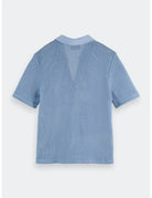 Crochet Polo Shirt flat lay back view by Scotch & Soda