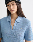 Crochet Polo Shirt detail view by Scotch & Soda