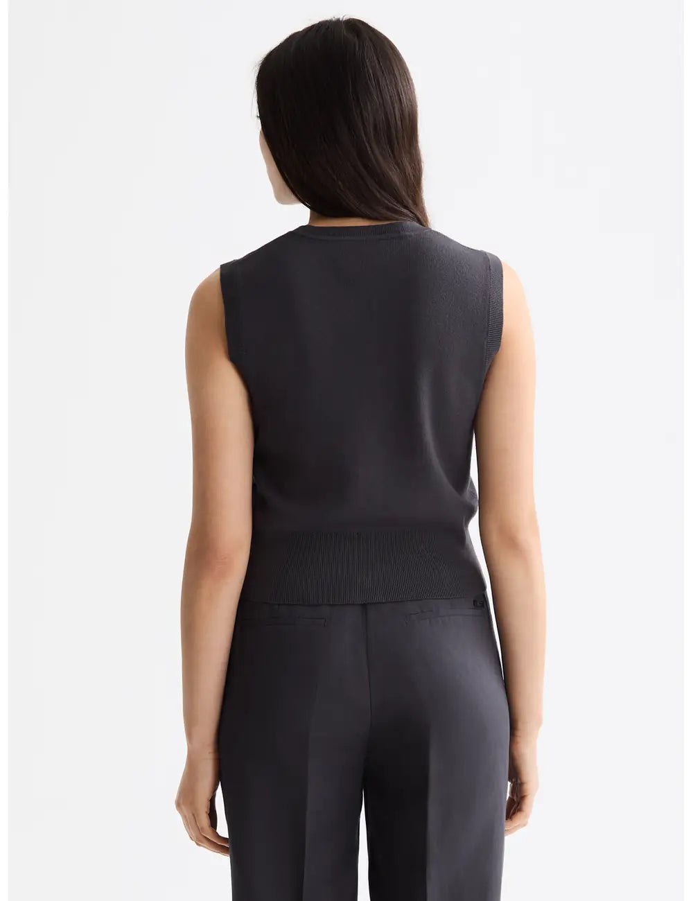 Knitted Spencer Charcoal detail shot showing fabric and craftsmanship by Scotch & Soda