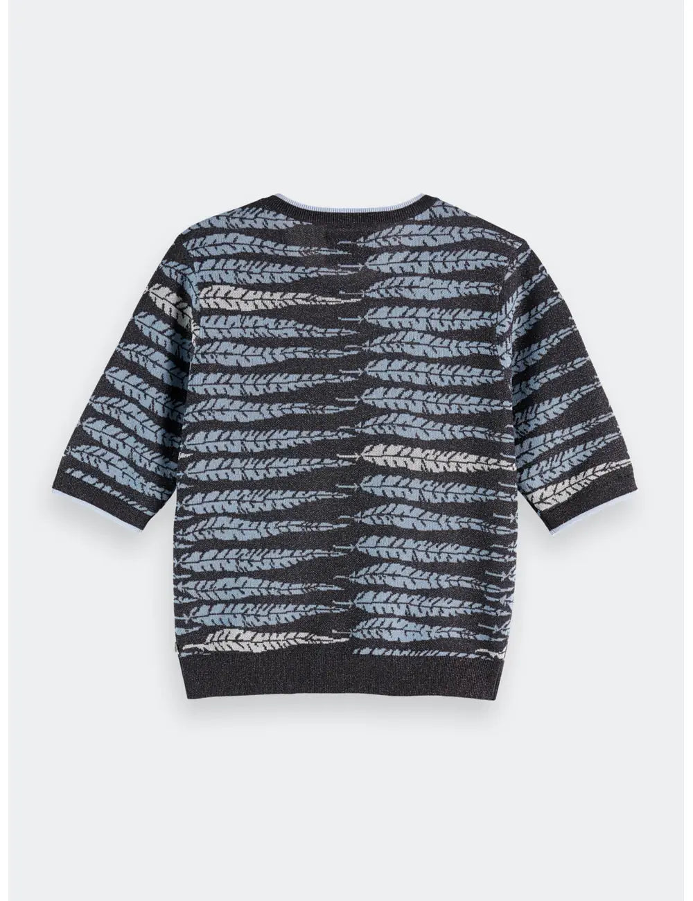 Lurex Jacquard Tee flat lay back view by Scotch & Soda