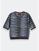 Lurex Jacquard Tee flat lay front view by Scotch & Soda