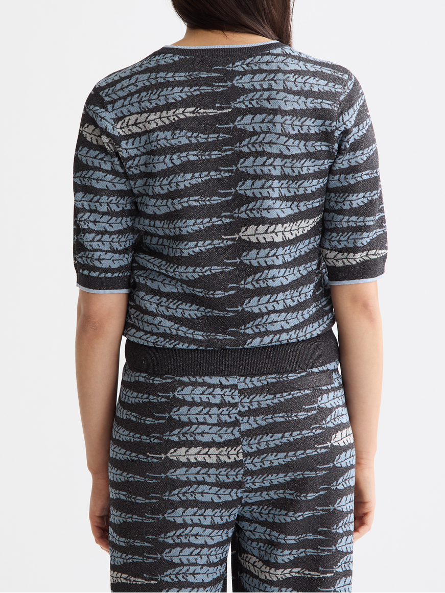 Lurex jacquard knitted top