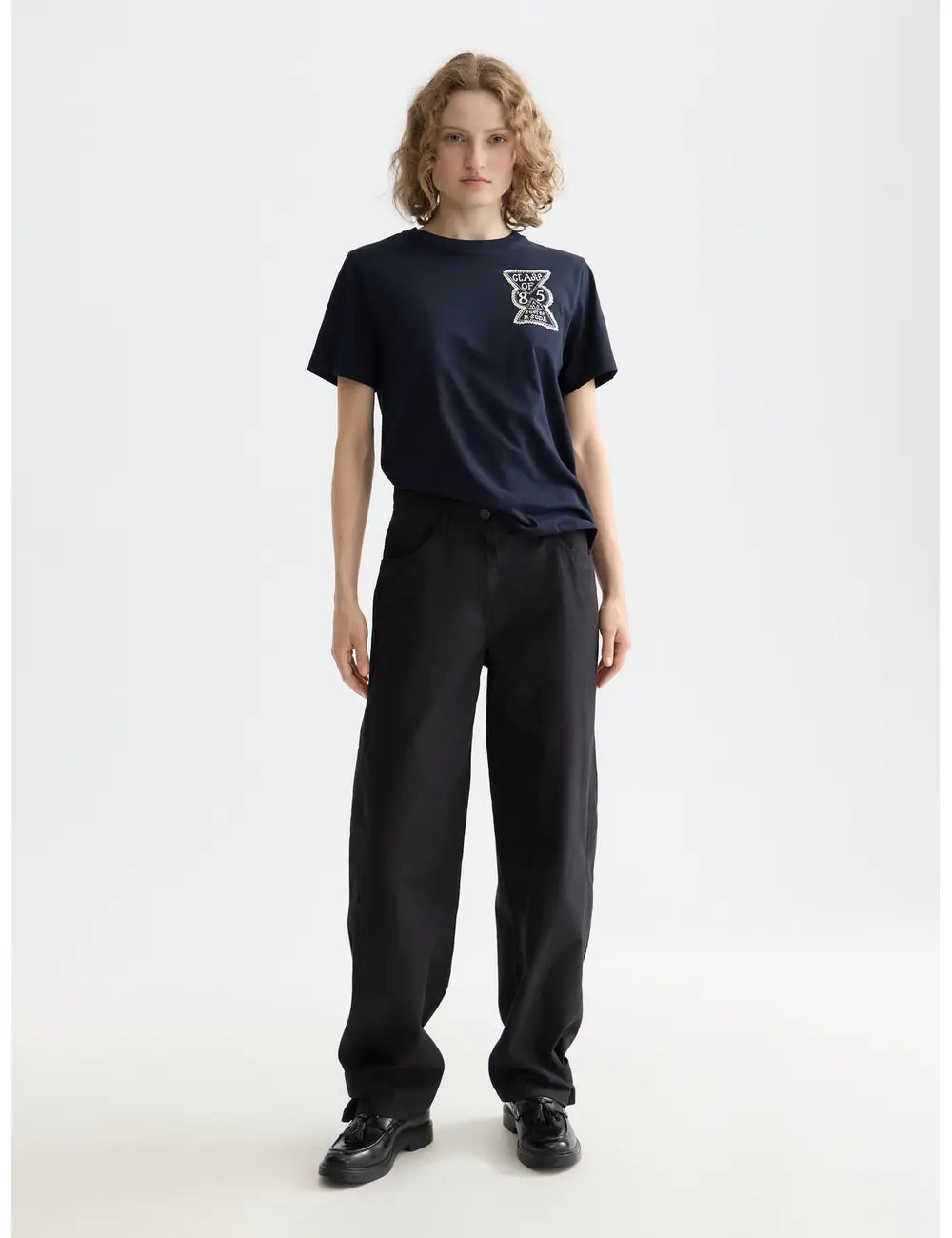 Chest Artwork Tee full model shot showing overall fit by Scotch & Soda