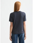 Striped Regular T Shirt detail shot showing fabric and craftsmanship by Scotch & Soda