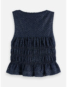 Smocked Tank Peacoat flat lay back view by Scotch & Soda
