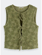 Bow Closure Tank flat lay front view by Scotch & Soda