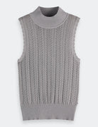 Metallic Knitted Tank flat lay front view by Scotch & Soda