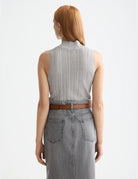 Metallic Knitted Tank detail shot showing fabric and craftsmanship by Scotch & Soda