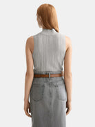 metallic-pointelle-knitted-tank detail shot by Scotch & Soda