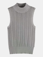 metallic-pointelle-knitted-tank front view by Scotch & Soda