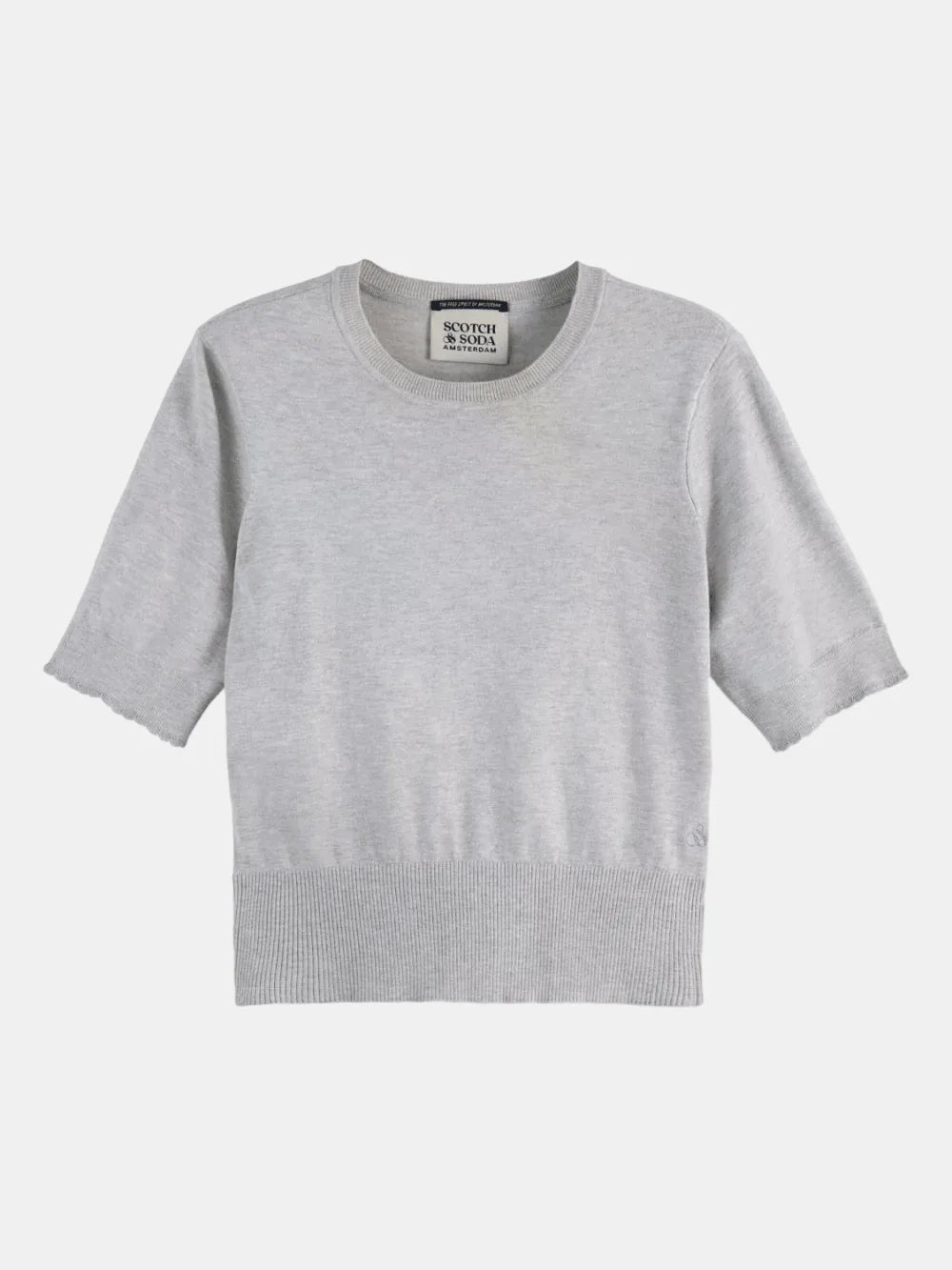 crew-neck-short-sleeve-pullover front view by Scotch & Soda
