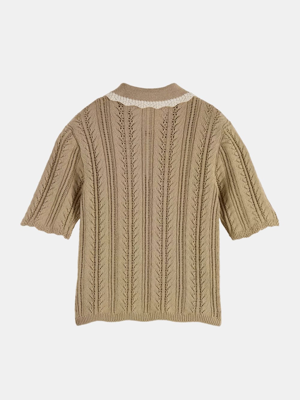 pointelle-collared-knitted-polo-1 back view by Scotch & Soda