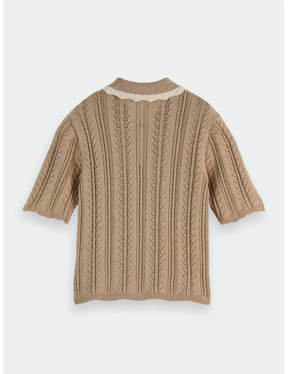 Knitted Polo Shirt flat lay back view by Scotch & Soda