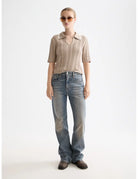 Knitted Polo Shirt full model shot showing overall fit by Scotch & Soda