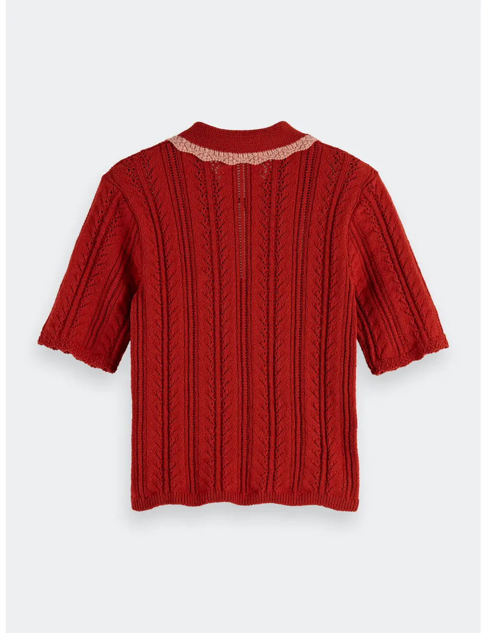 Knitted Polo Shirt flat lay back view by Scotch & Soda