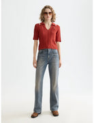 Knitted Polo Shirt full model shot showing overall fit by Scotch & Soda