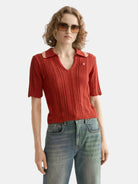 pointelle-collared-knitted-polo side view by Scotch & Soda