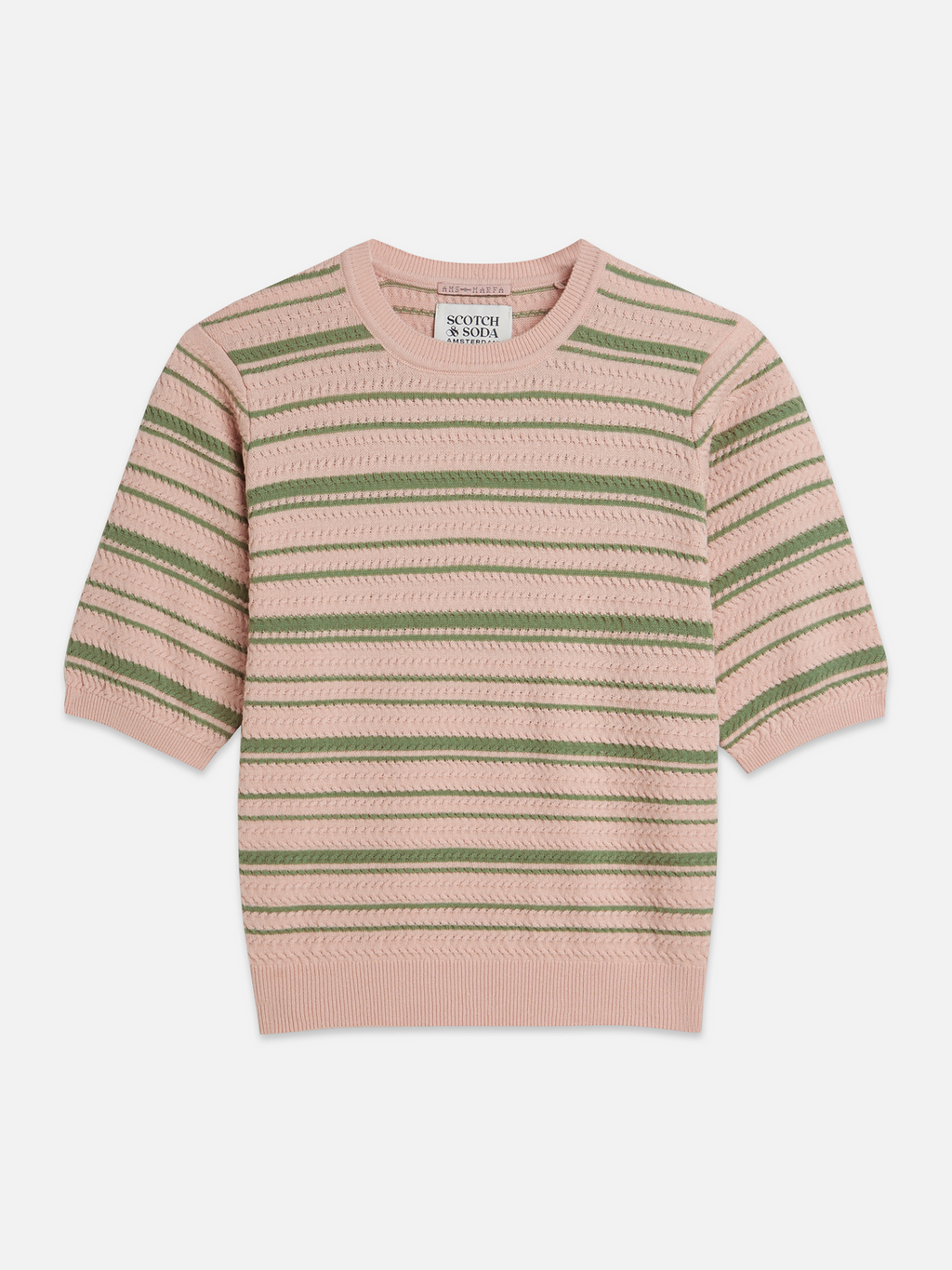 Textured stripe knitted top
