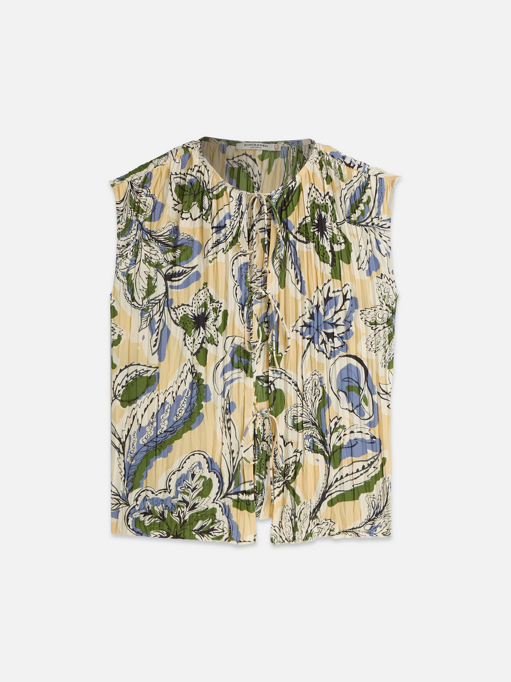Printed pleat top