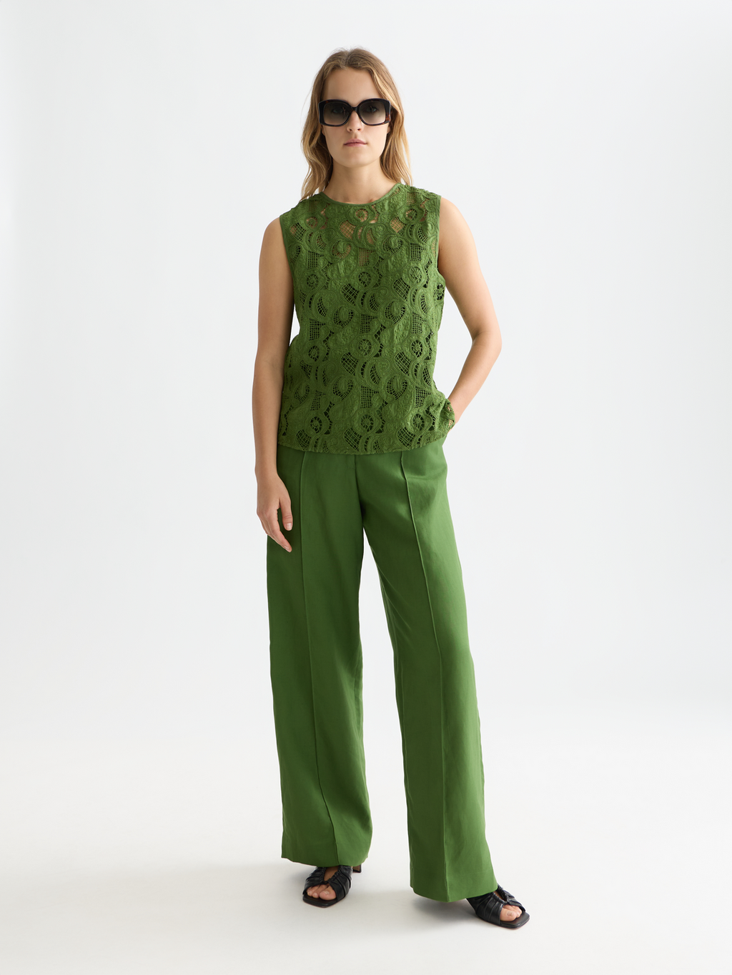 Flame embroidery top
