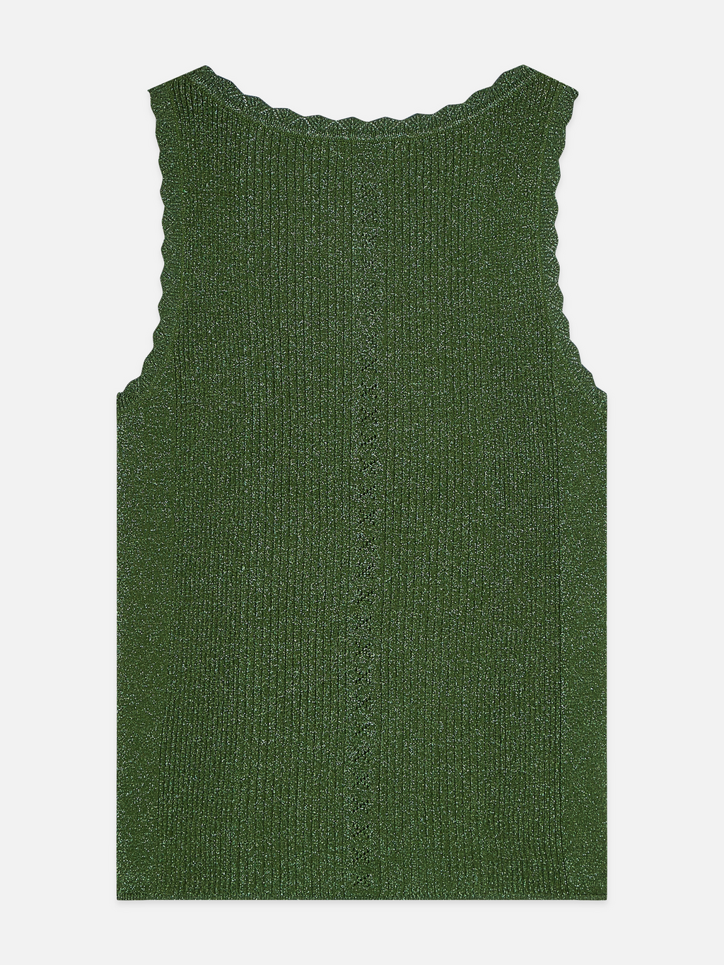 Metallic ribbed knitted tank