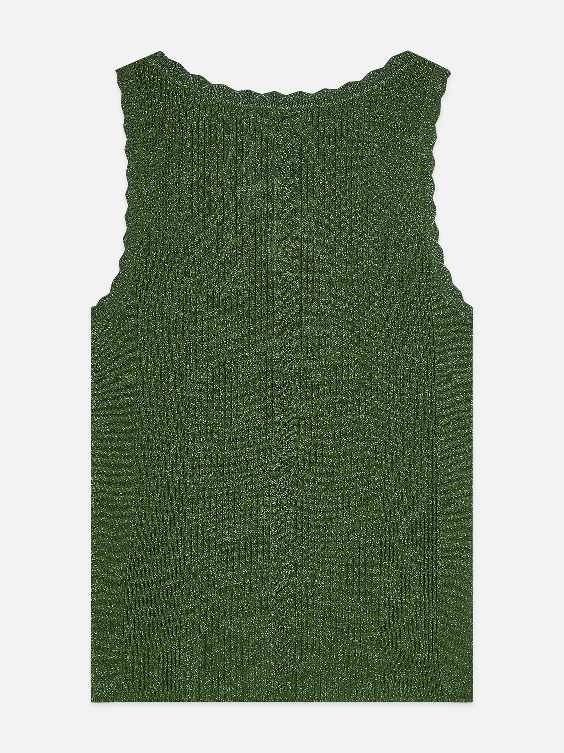 Metallic ribbed knitted tank