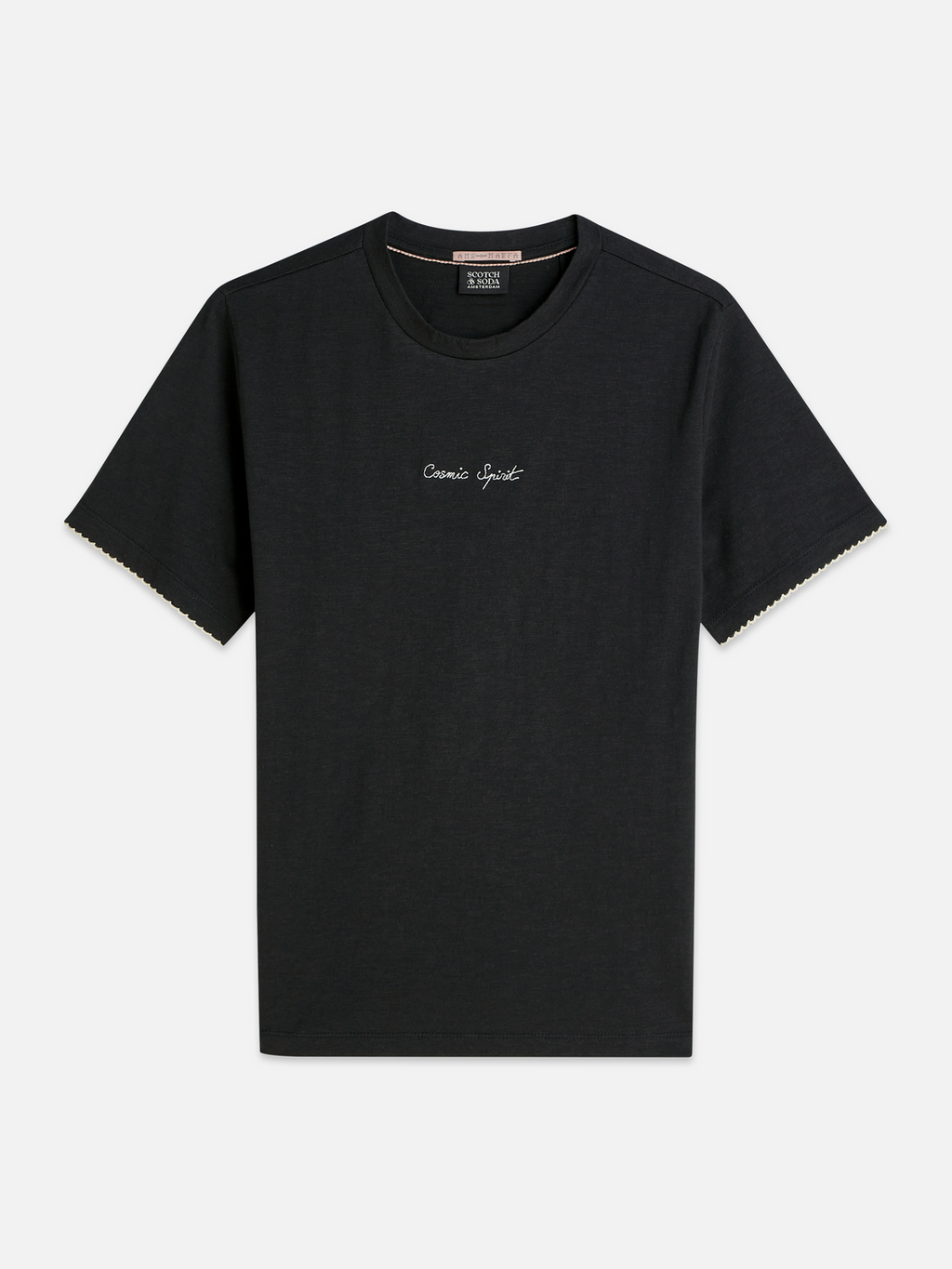 Embroidered slub T-shirt