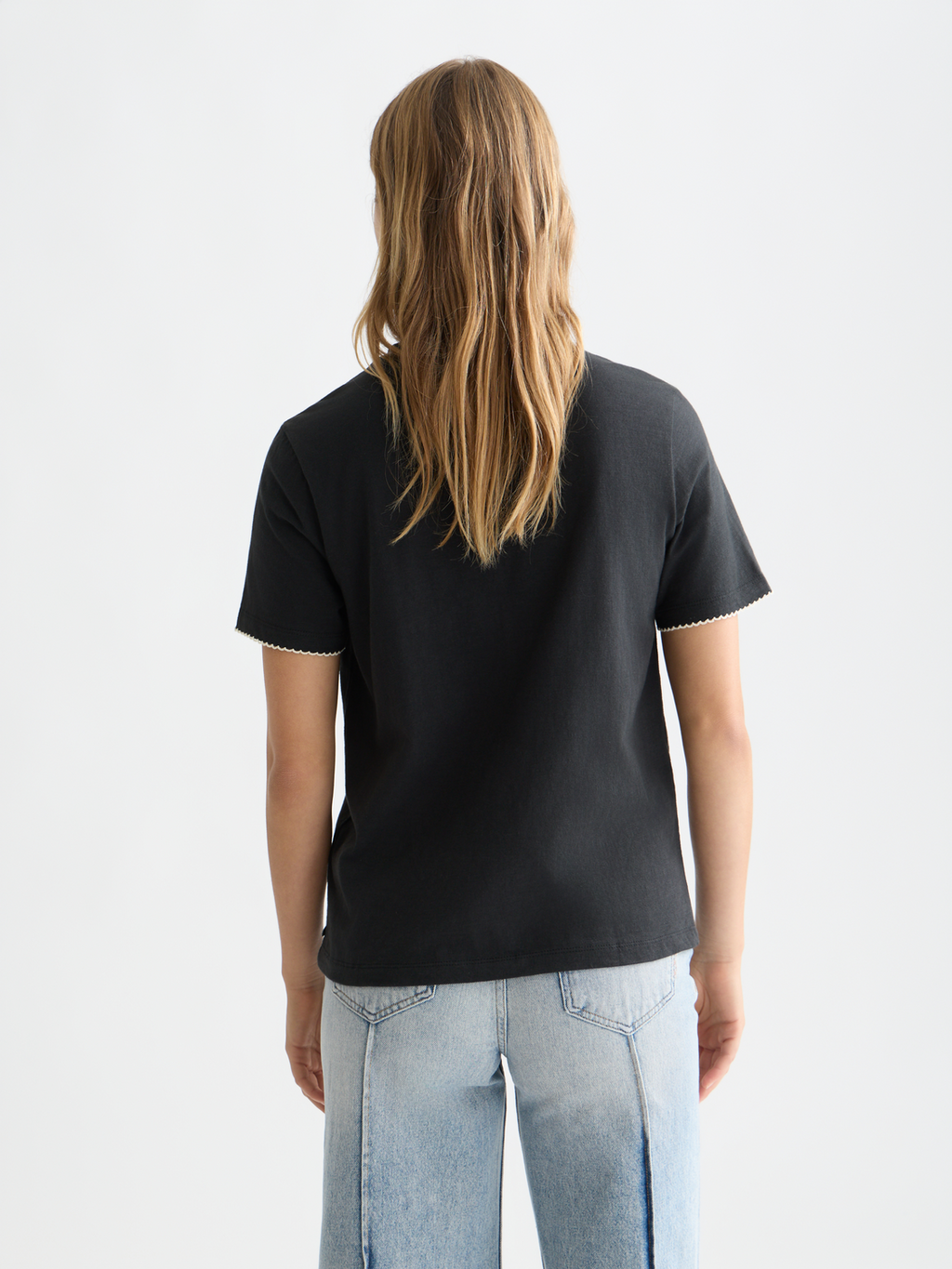 Embroidered slub T-shirt