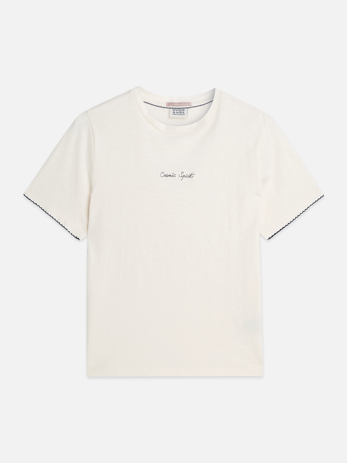 Embroidered slub T-shirt
