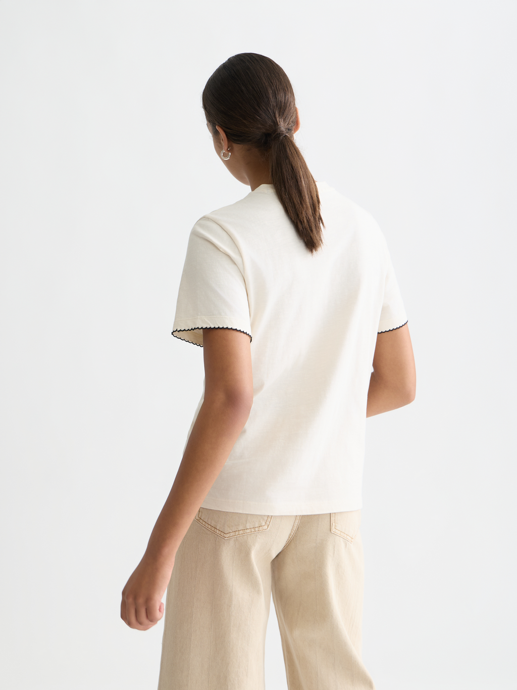 Embroidered slub T-shirt