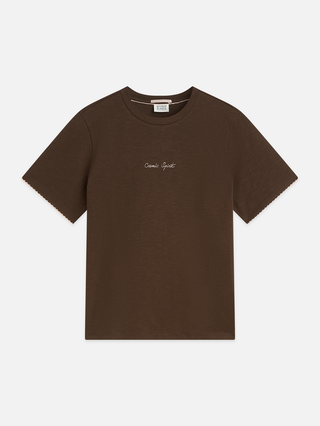 Embroidered slub T-shirt