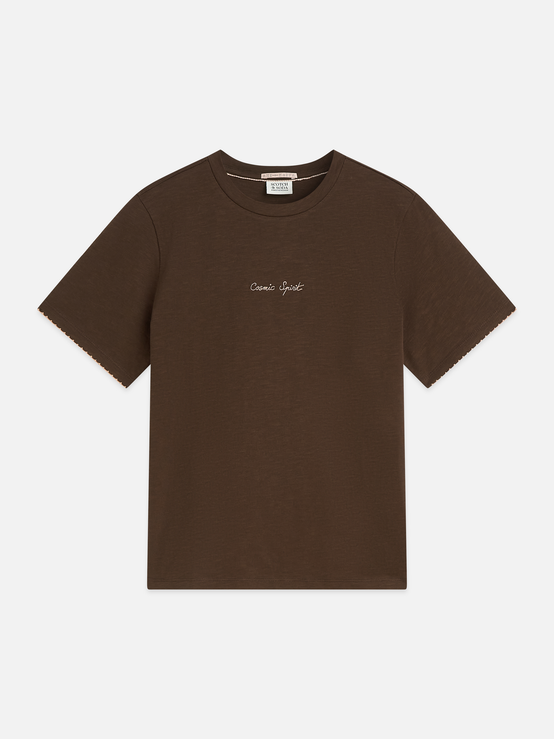 Embroidered slub T-shirt
