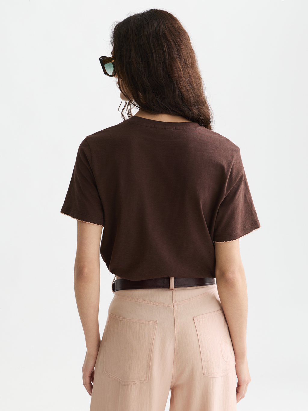 Embroidered slub T-shirt