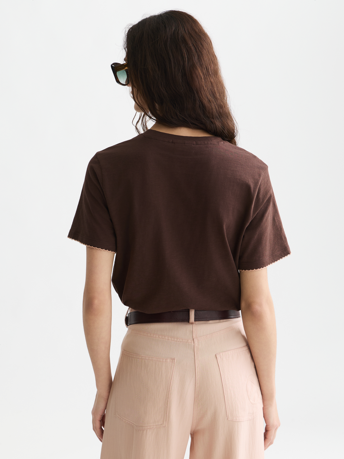 Embroidered slub T-shirt