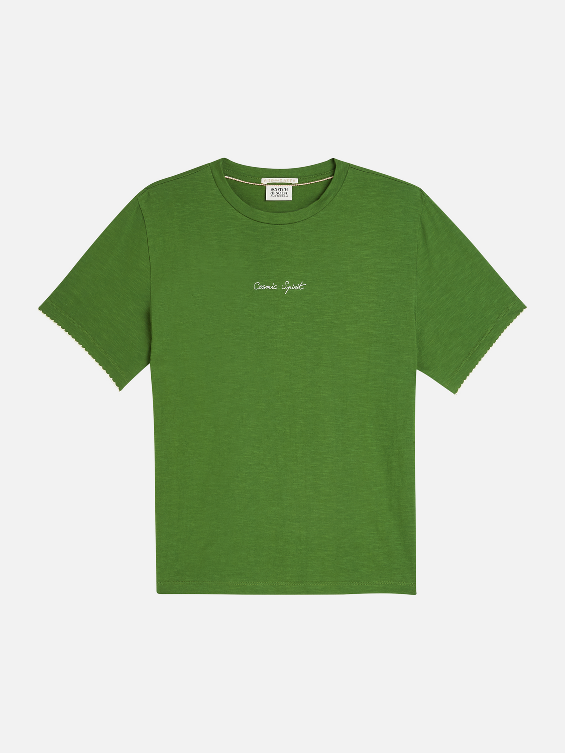 Embroidered slub T-shirt