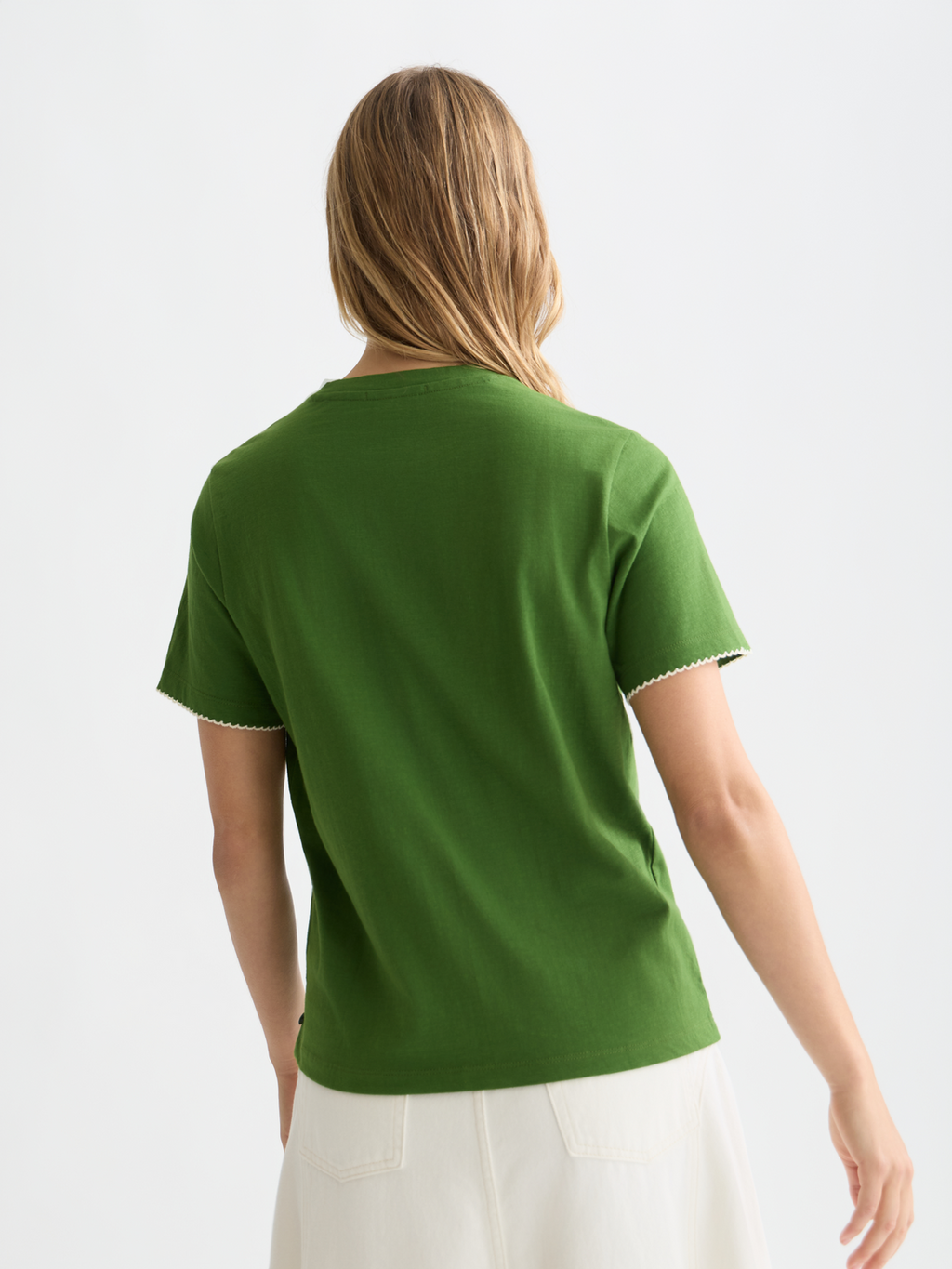Embroidered slub T-shirt