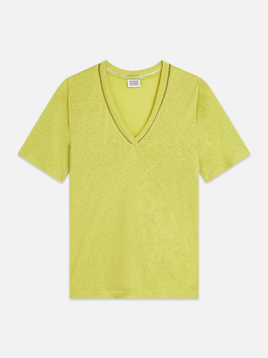 Linen V-neck T-shirt