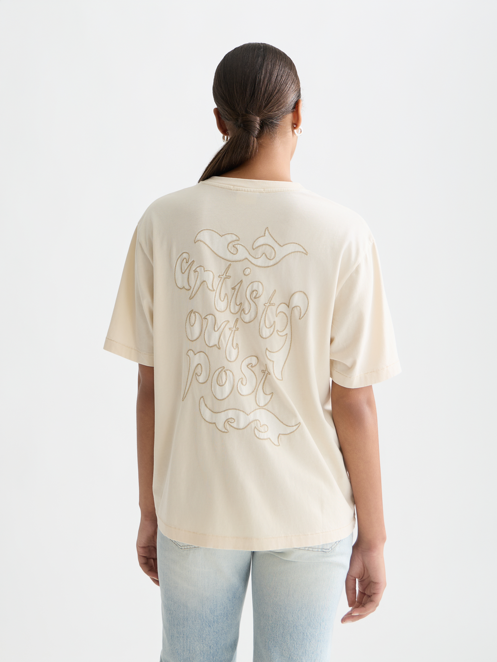Washed artwork loose T-shirt