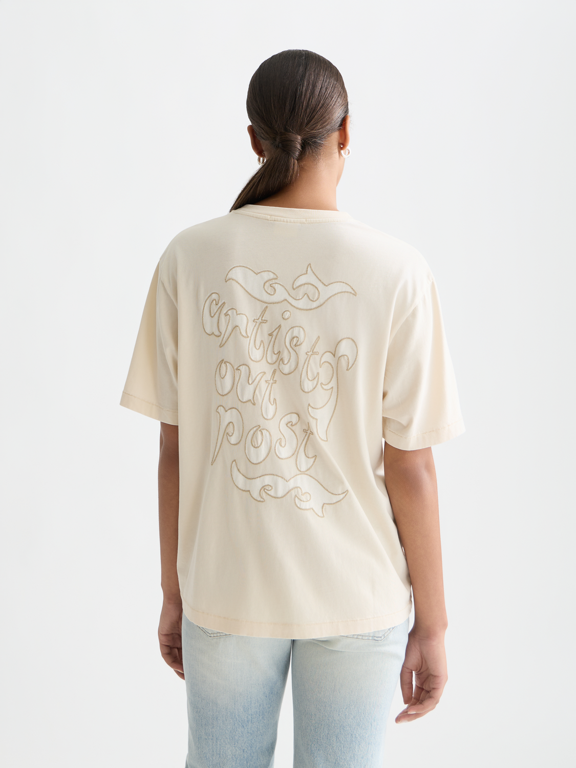 Washed artwork loose T-shirt