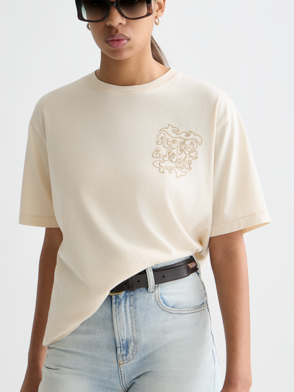 Washed artwork loose T-shirt