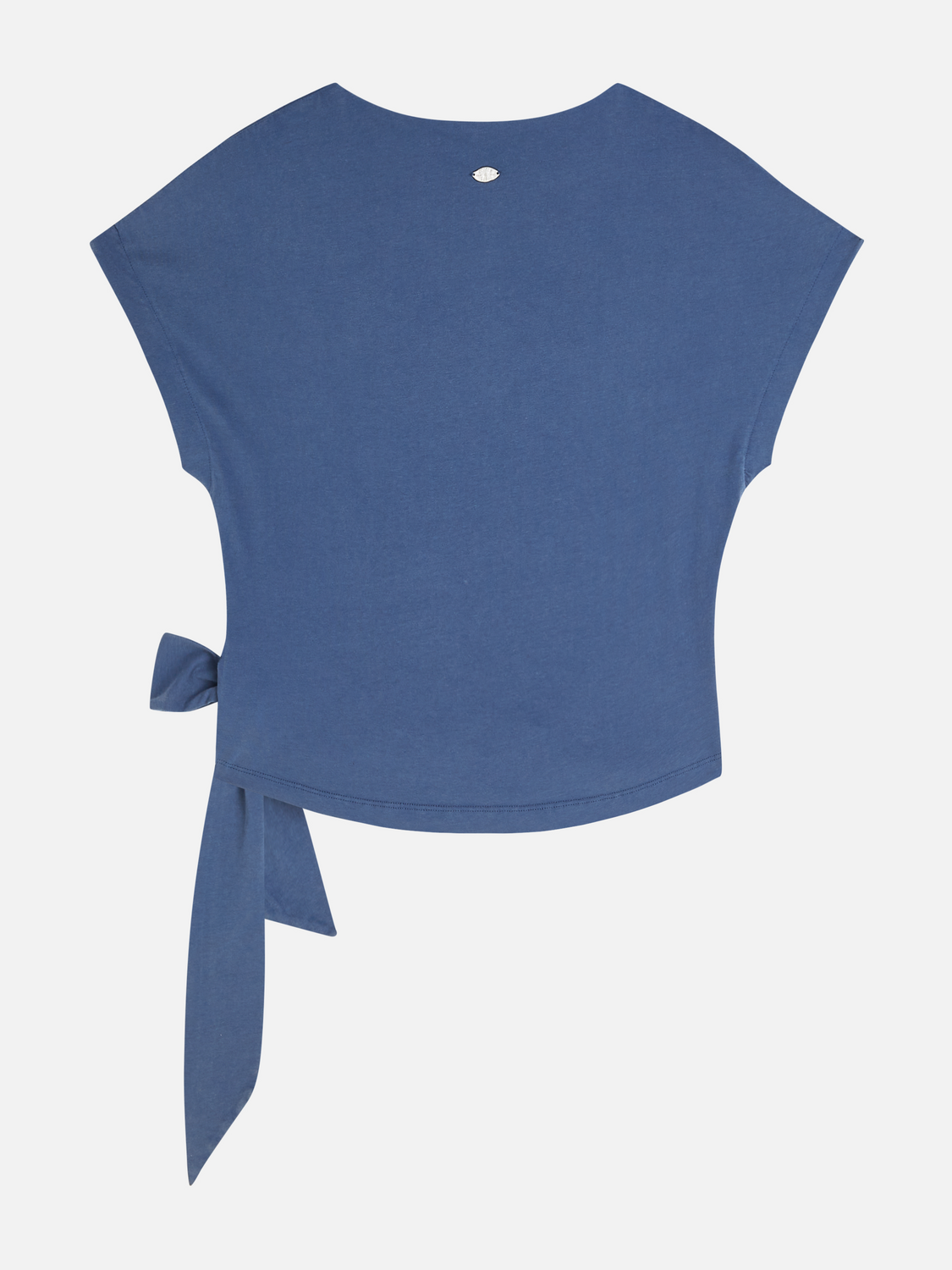 Knotted slash neck T-shirt