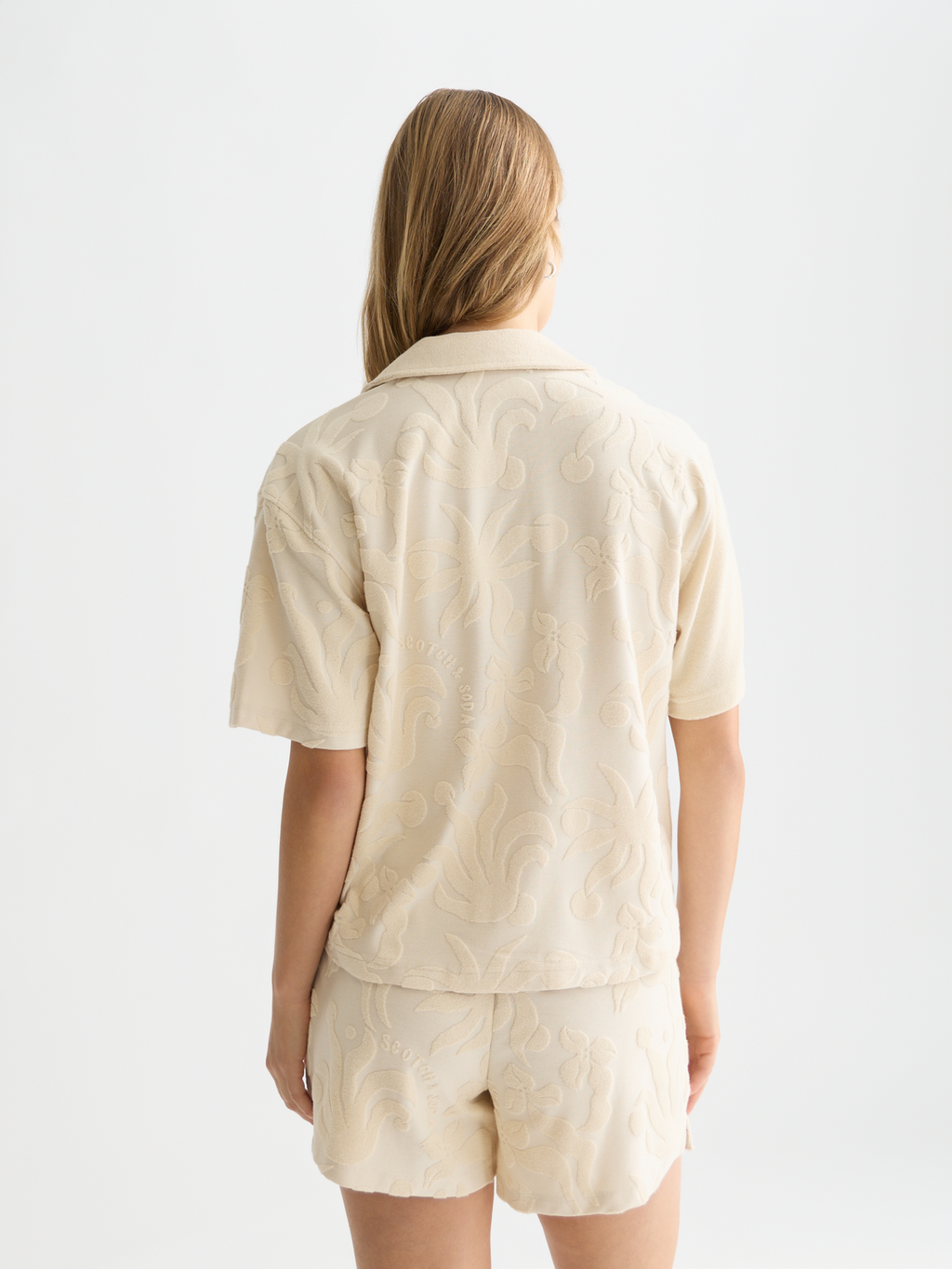 Towelling short sleeve shirt