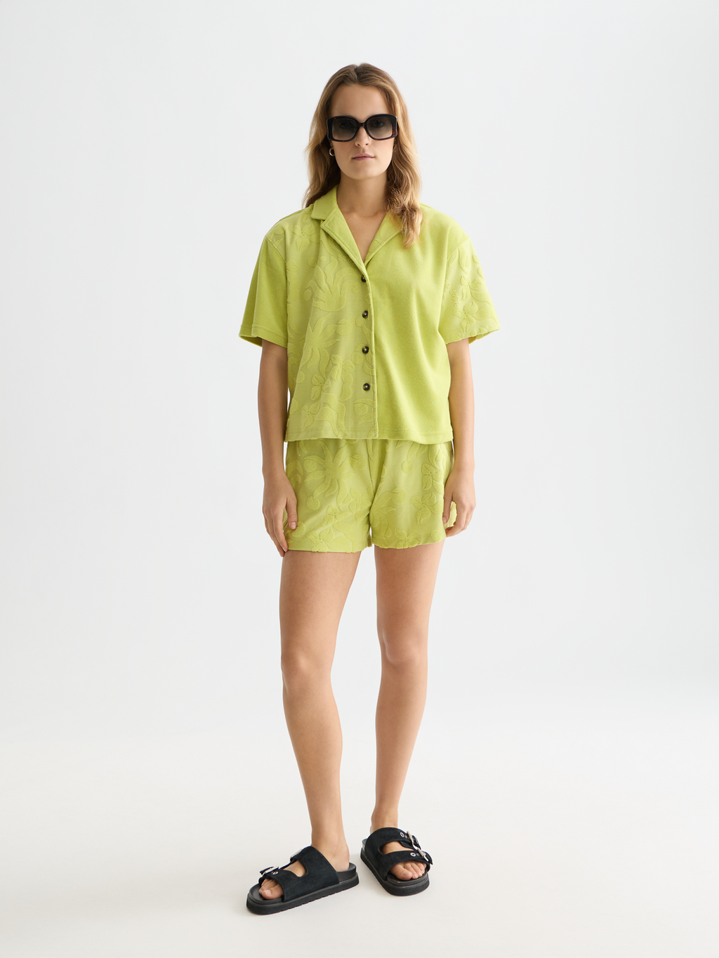 Towelling short sleeve shirt