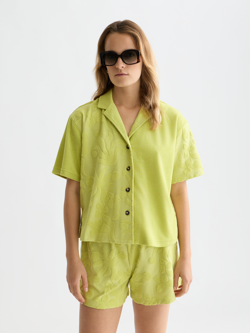 Towelling short sleeve shirt