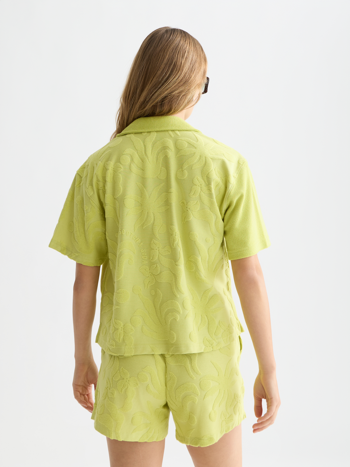 Towelling short sleeve shirt