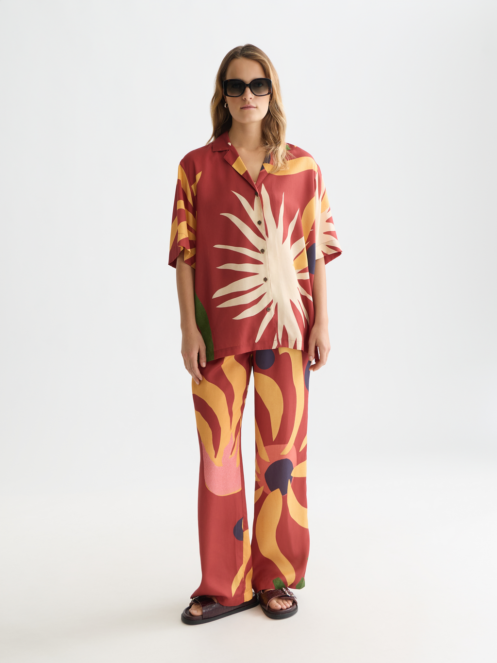 Printed short sleeve relaxed shirt