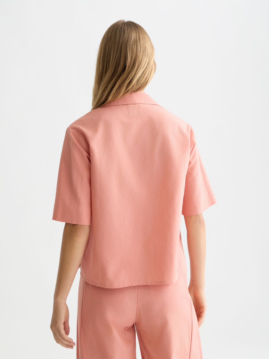 Cotton linen short sleeve shirt