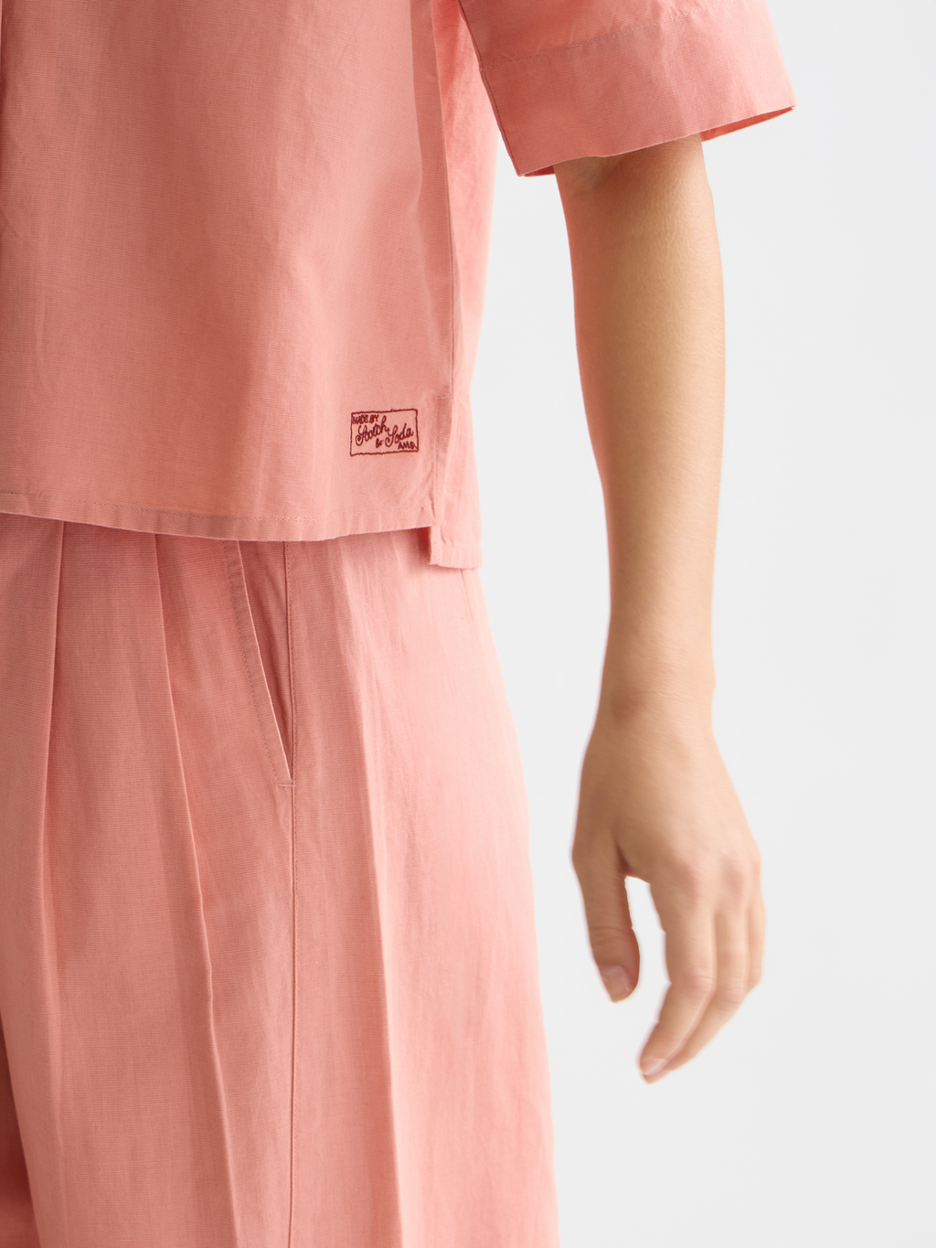 Cotton linen short sleeve shirt