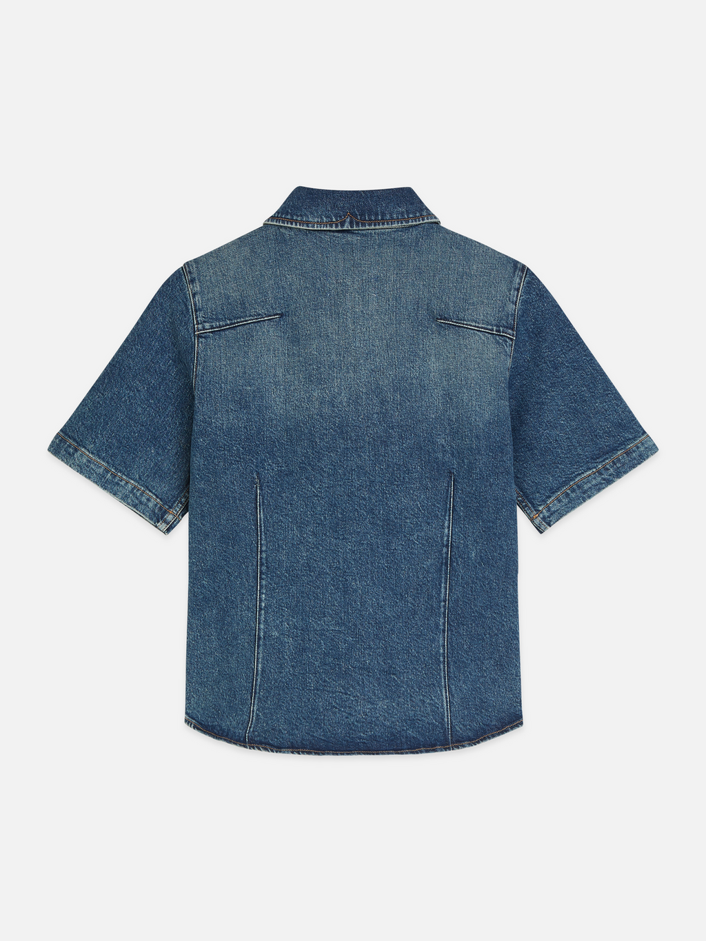 Darted denim shirt