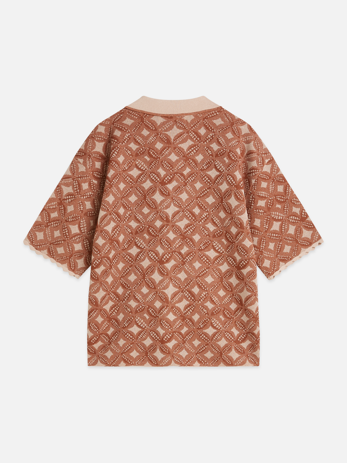 Jacquard knitted short-sleeve shirt